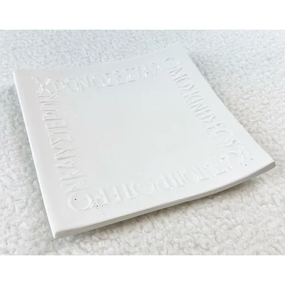 YRIA PAROS • White Handmade Greek Square Serving Plate - Picture 8 of 13